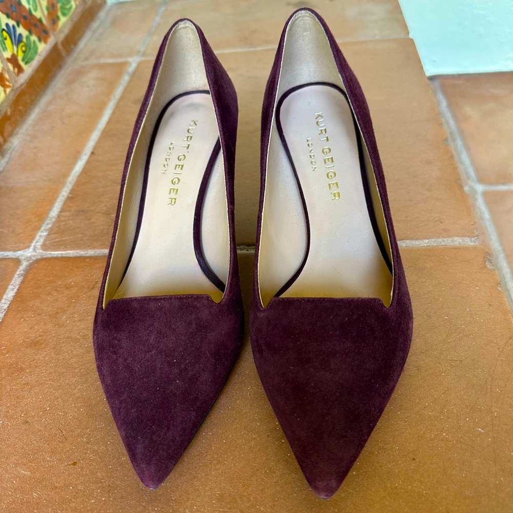 Kurt Geiger London Women's Burgundy Suede Heels Size 37 (US 6.5)